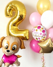 Шары для девочки "Щенок" 