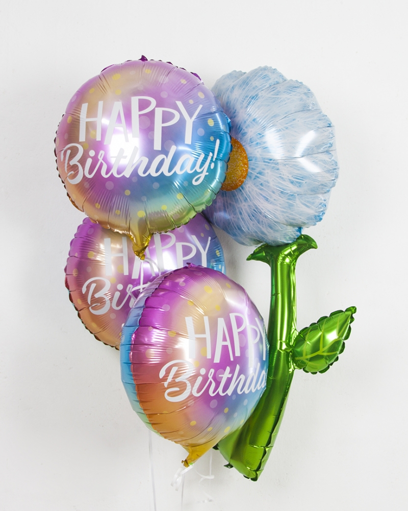 Шарики "Радужный одуванчик" на день рождения