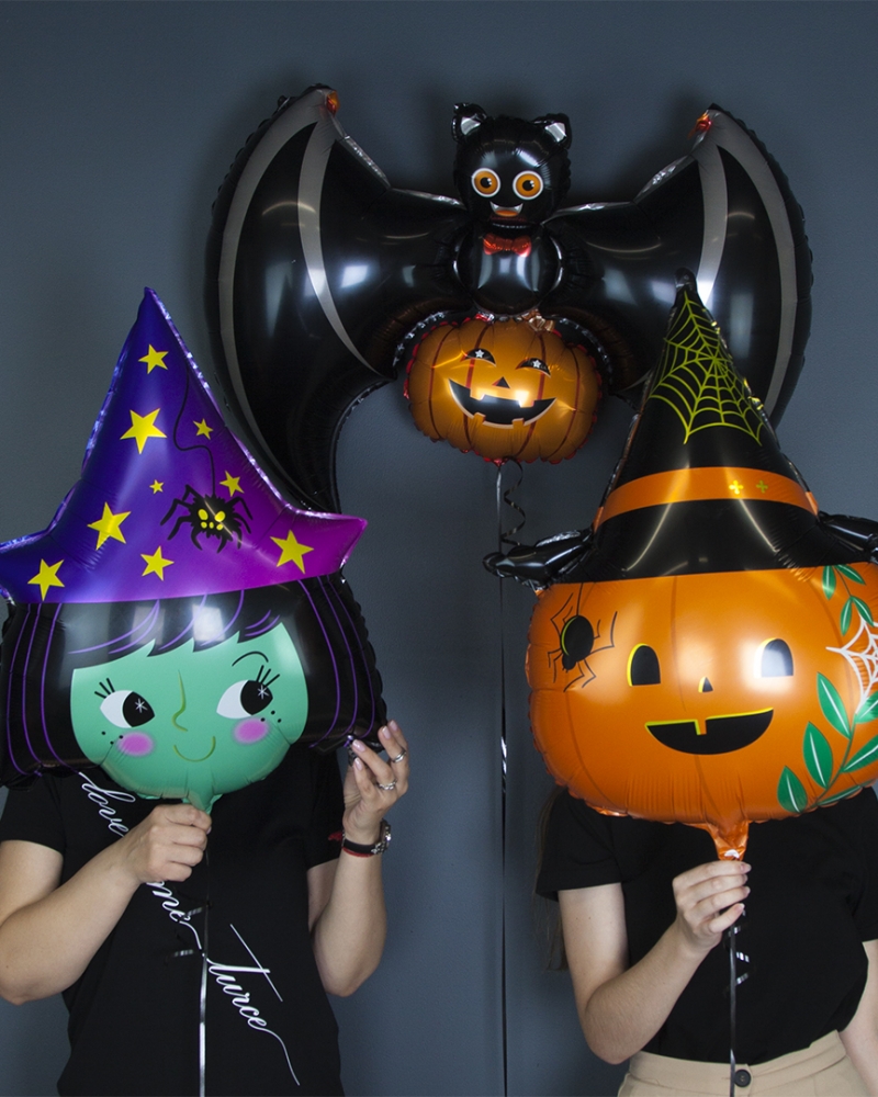 Шары "Волшебные тыквы и летучая мышь"