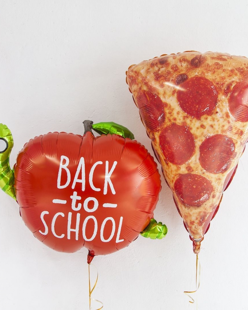 Шары Пицца и яблоко на 1 сентября