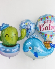 Шары на выписку для мальчика "Кактус и Кит"