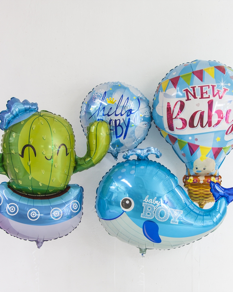 Шары на выписку для мальчика "Кактус и Кит"