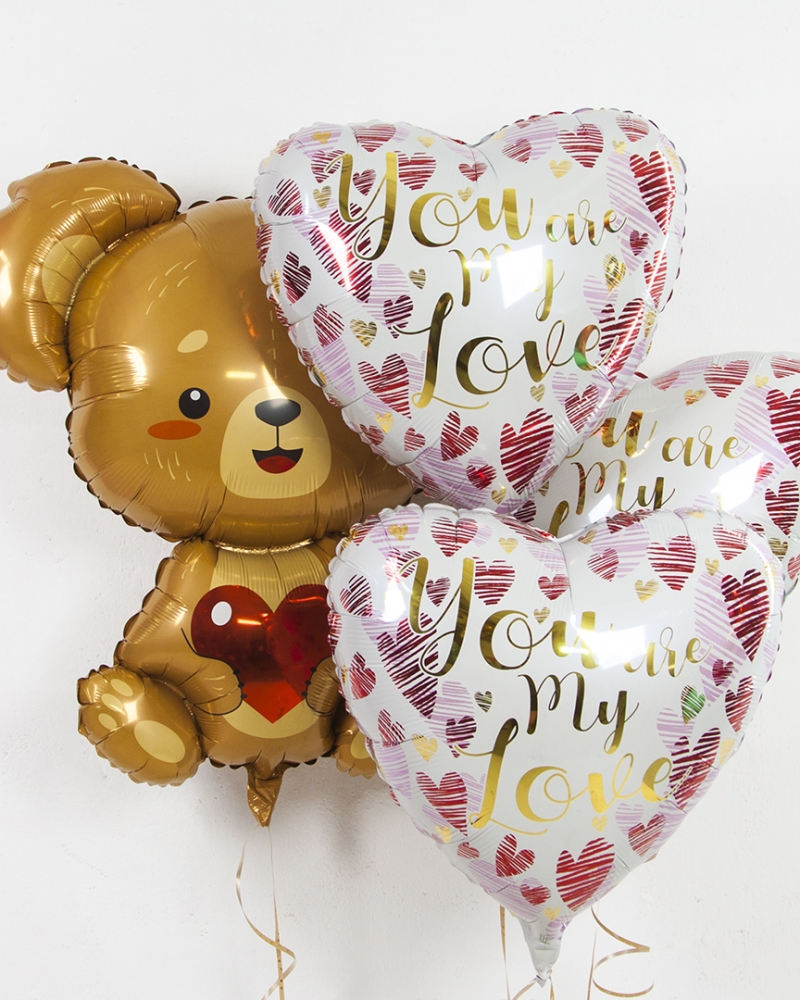 Шар Плюшевый мишка с сердцем