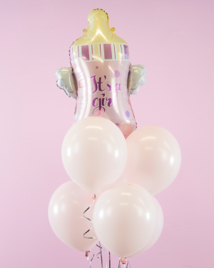 Набор шаров Бутылочка для малышки, Розовый 