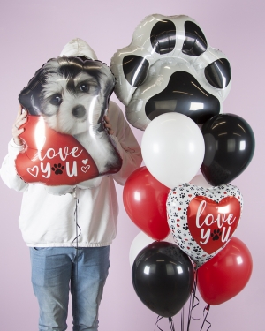 Наборчик шаров "Щенок с сердцем" 