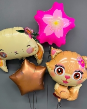 Шары Лисенок с цветами