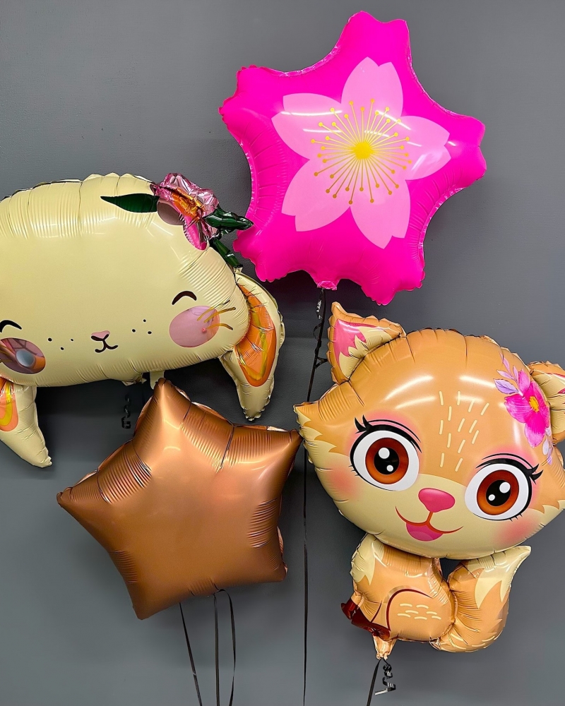 Шары Лисенок с цветами
