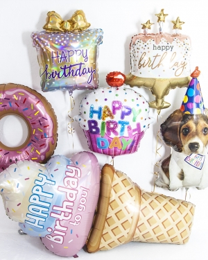 Сладкие фигуры шаров «Щенок в колпачке и сладости»