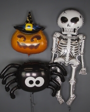 Шары "Тыква в Волшебной шляпе, паук и скелет"