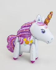 Шар 3D Фигура, Цветочный единорог, Розовый