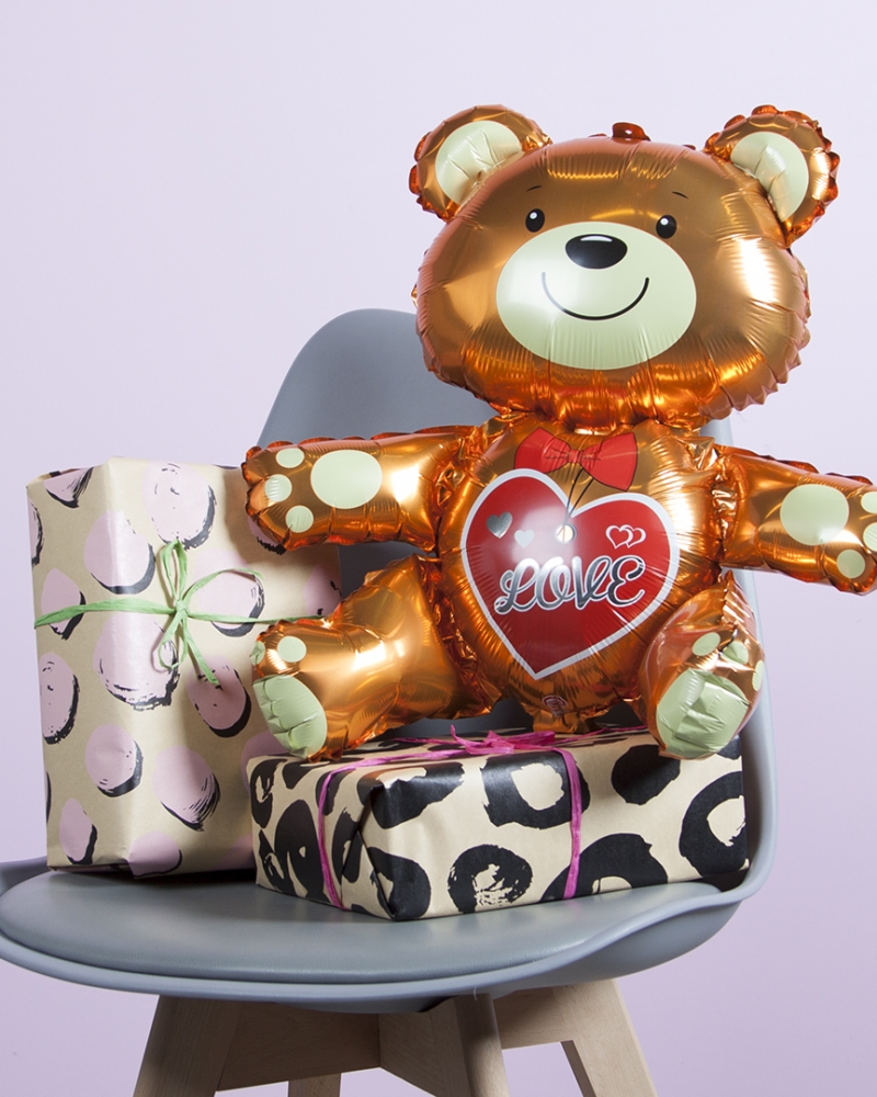 Шар 3D Фигура, Сидячий мишка с сердцем