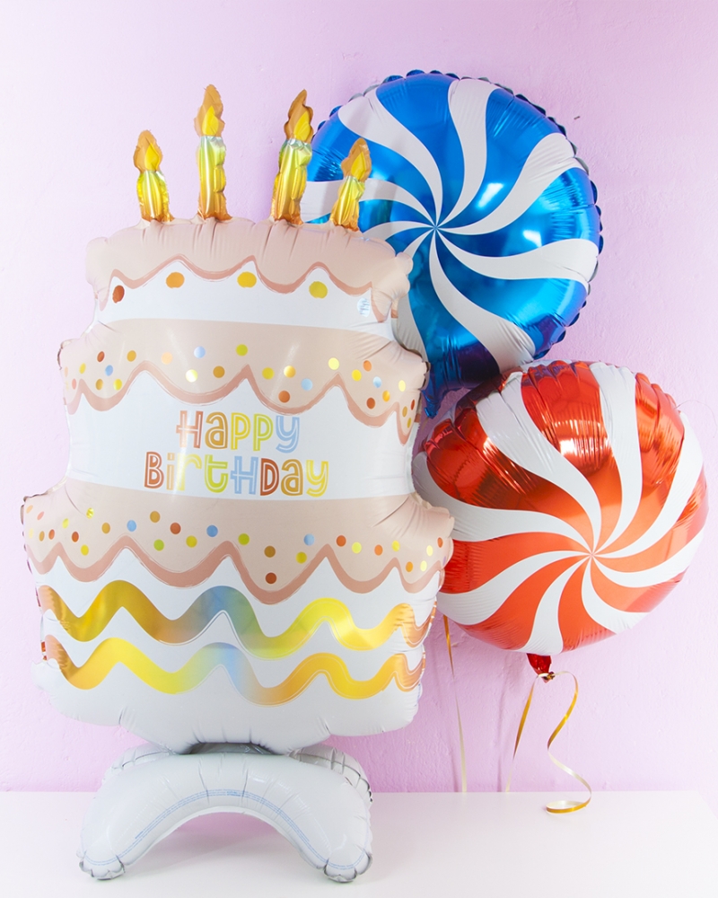 Шар Фигура на подставке Торт на День Рождения