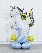 Шар 3D Фигура на подставке Радужный единорог