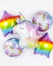 Набор шаров С Днем Рождения Радужный единорог