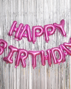 Шарики на день рождения «Розовые буквы»