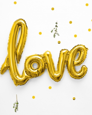 Шар Надпись Love, Золото 