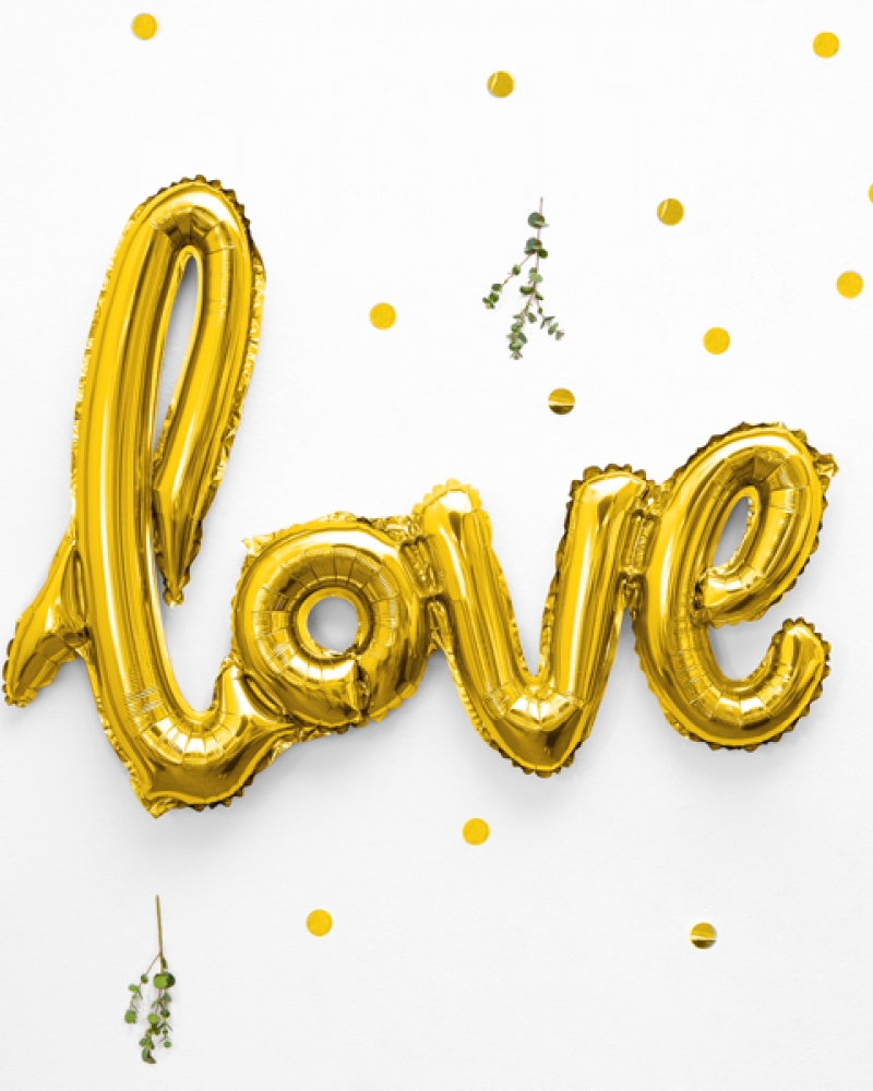 Шар Надпись Love, Золото