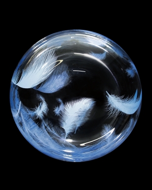 Шар Deco Bubble, Голубые перья