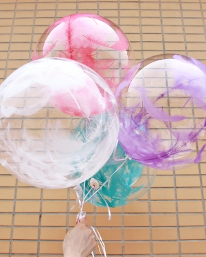 Шар Deco Bubble, Розовые перья