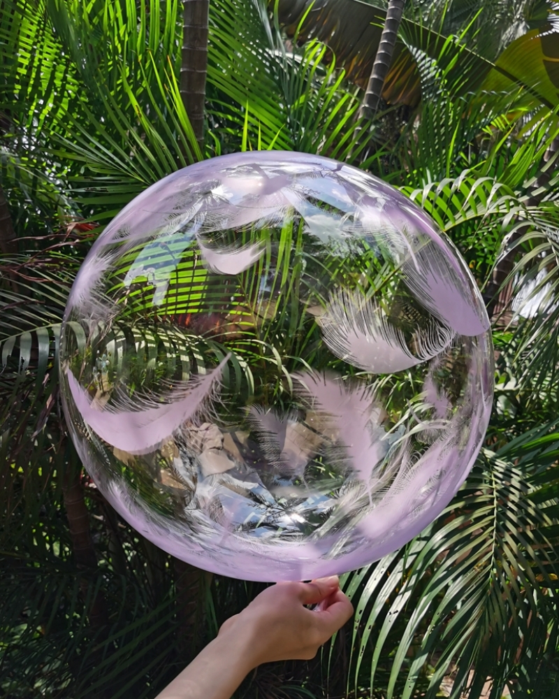 Шар Deco Bubble, Сиреневые перья