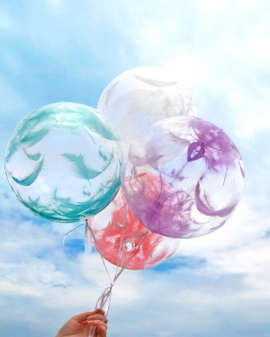 Шар Deco Bubble, Бирюзовые перья