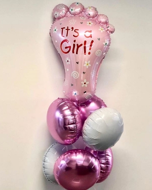 Фонтан шаров на выписку Its a girl