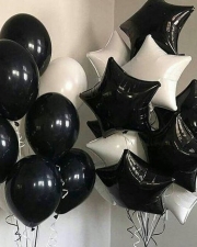 Фонтаны шаров Черно-Белые Звезды