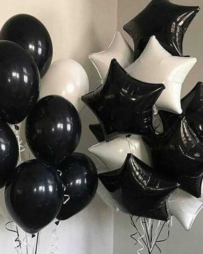 Фонтаны шаров Черно-Белые Звезды