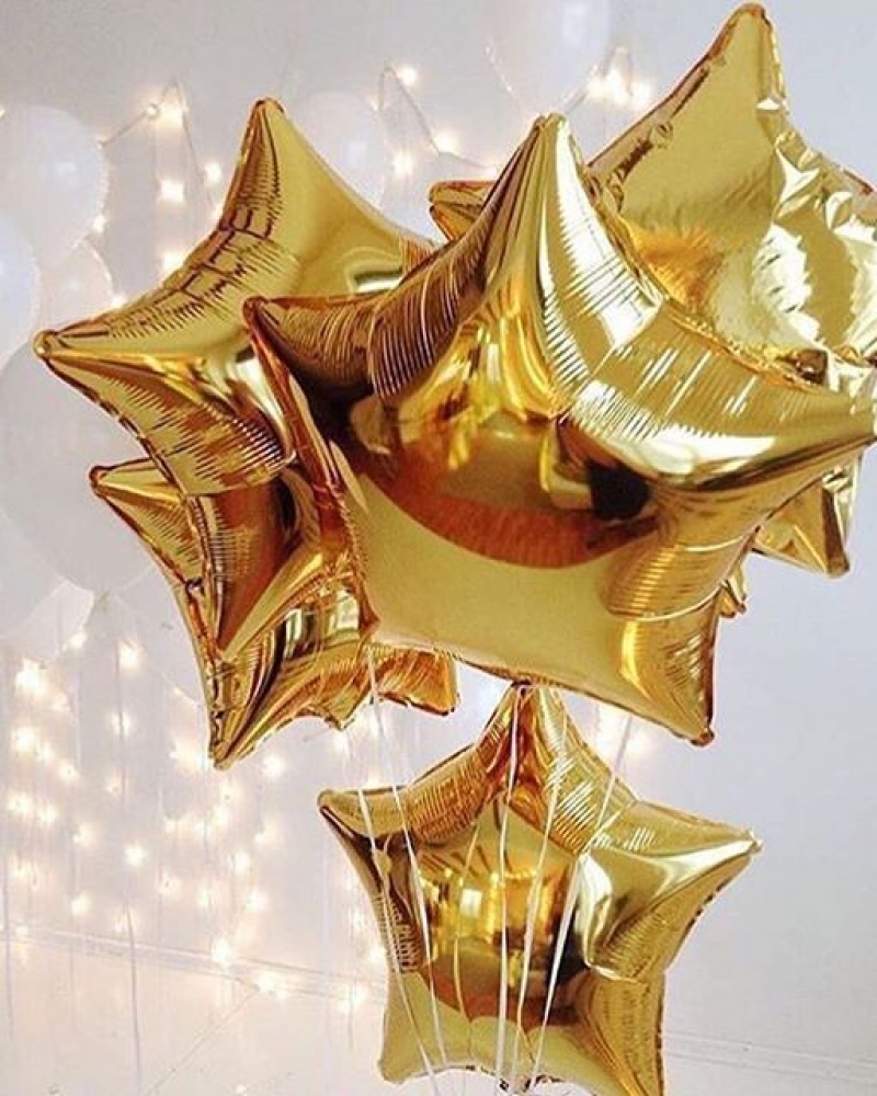 Шар фольгированный Золотые звезды