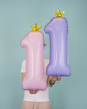 Шар Цифра 1 Золотая корона