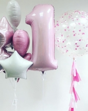 Шары "Розовый Макарунс" на годик