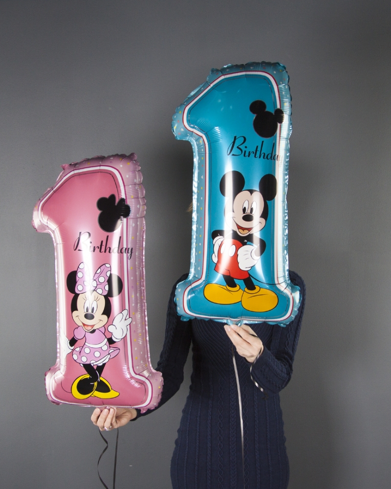 Шар Цифра 1 Микки Маус