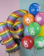 Воздушные шары "Радужный Pop it" c цифрами