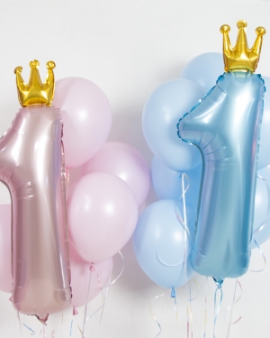 Шар Цифра 1 для девочки или мальчика на годик 