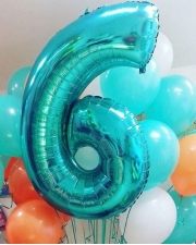 Фонтан шаров "Тиффани с цифрой 6"