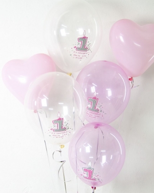 Воздушные шары 1 Годик, С Днем Рождения! для девочки
