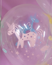 Воздушный Шар С Днем Рождения! (разноцветные единороги)