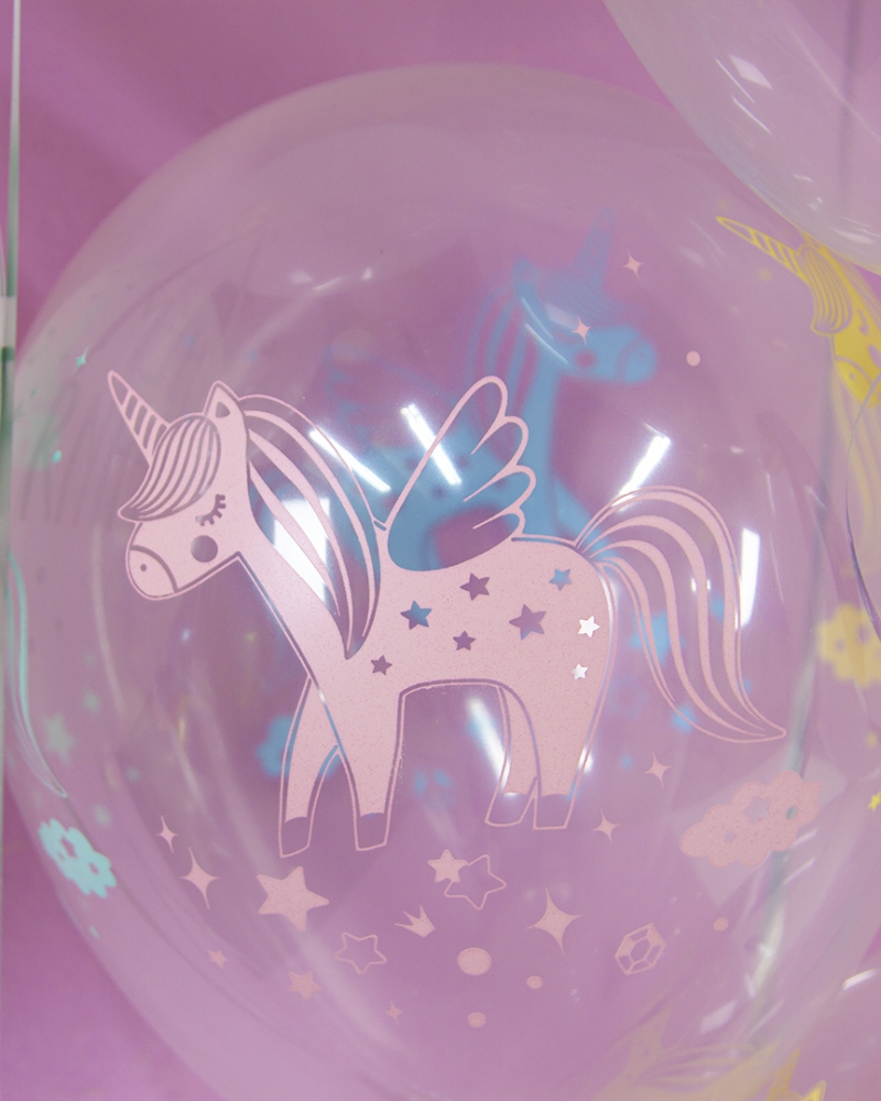 Воздушный Шар С Днем Рождения! (разноцветные единороги)