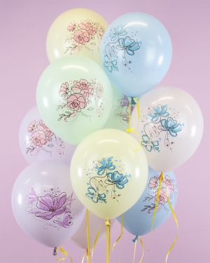 Воздушные шары Акварельные цветы