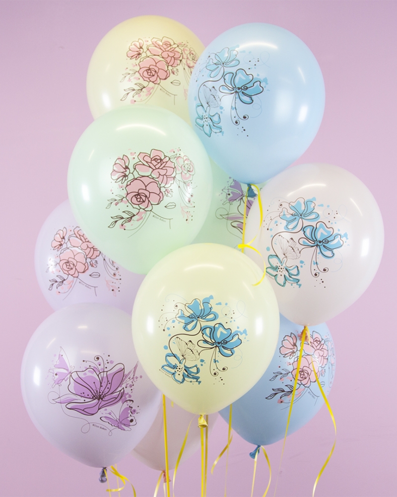 Воздушный шар Акварельные цветы