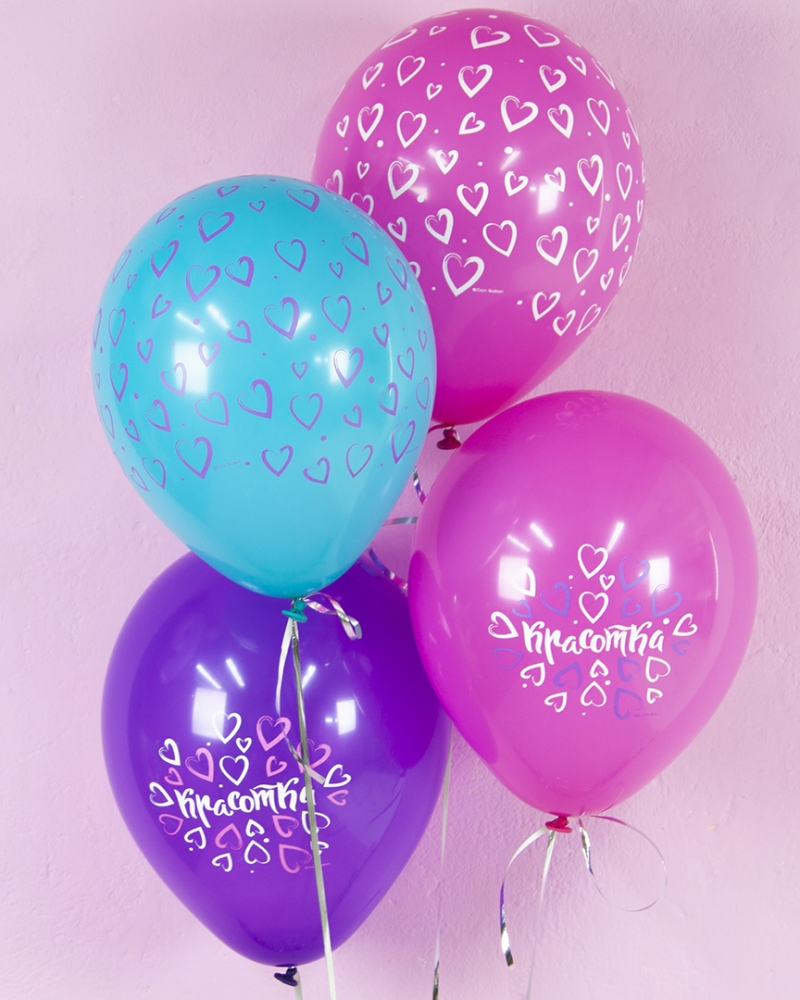 Воздушные шары Красотка (множество сердец)