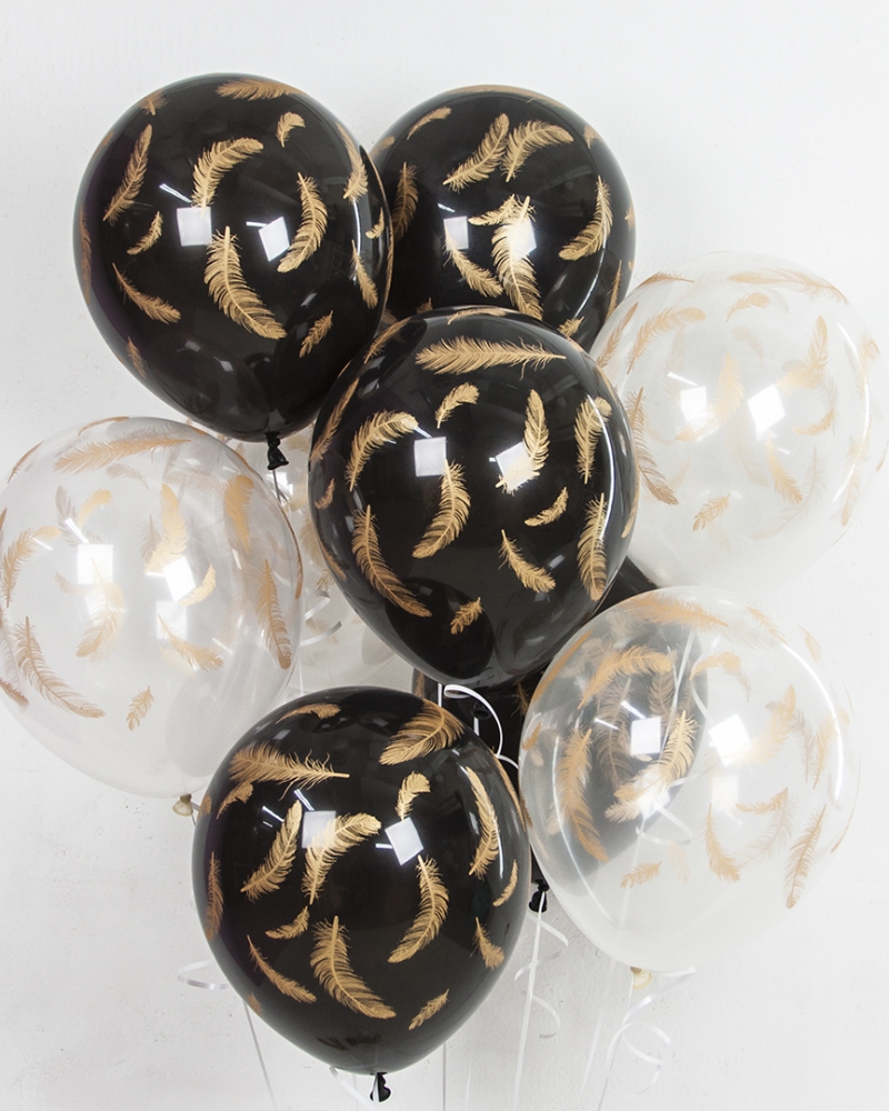 Воздушный шар Золотые перья