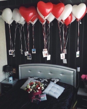 Шары сердце под потолок с фотографиями