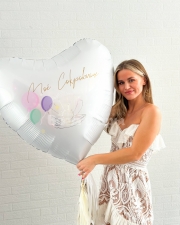 Большой шар сердце с индивидуальной надписью