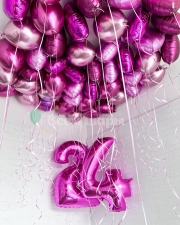 Воздушные шары под потолок + цифры на день рождения