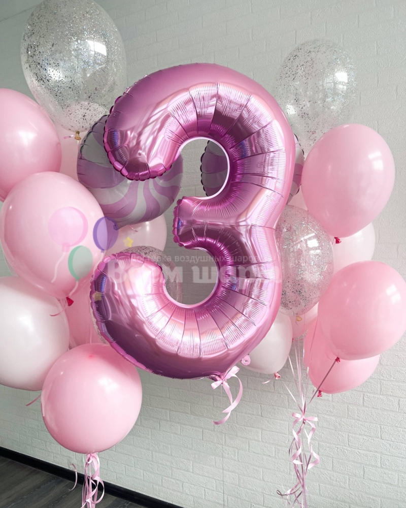 Розовые шары девочке на день рождения
