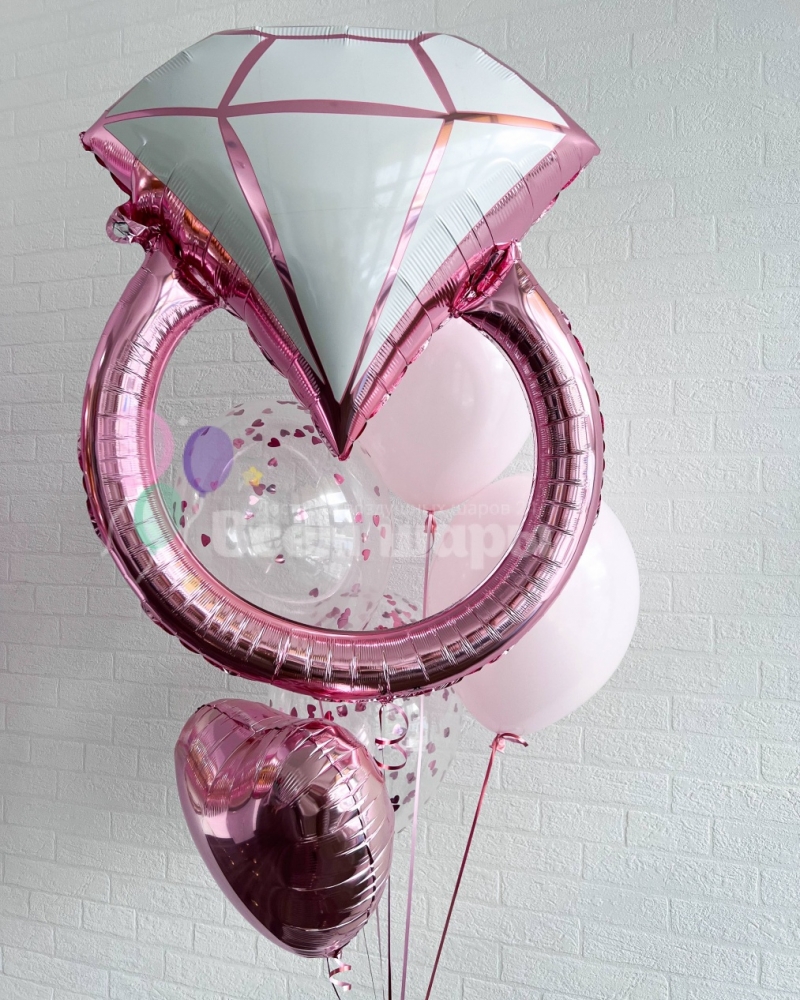 Букет шаров невесты Кольцо