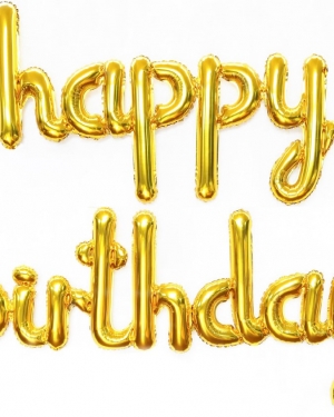 Шары буквы  43 см "Happy Birthday", Золото