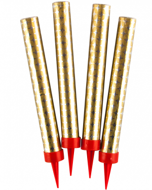 Свеча Фонтан для торта, 60 сек, Золото, 17,5 см, 4 шт.