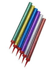 Свеча Фонтан для торта, Цветное пламя, 50 сек, Ассорти, 18 см, 6 шт.